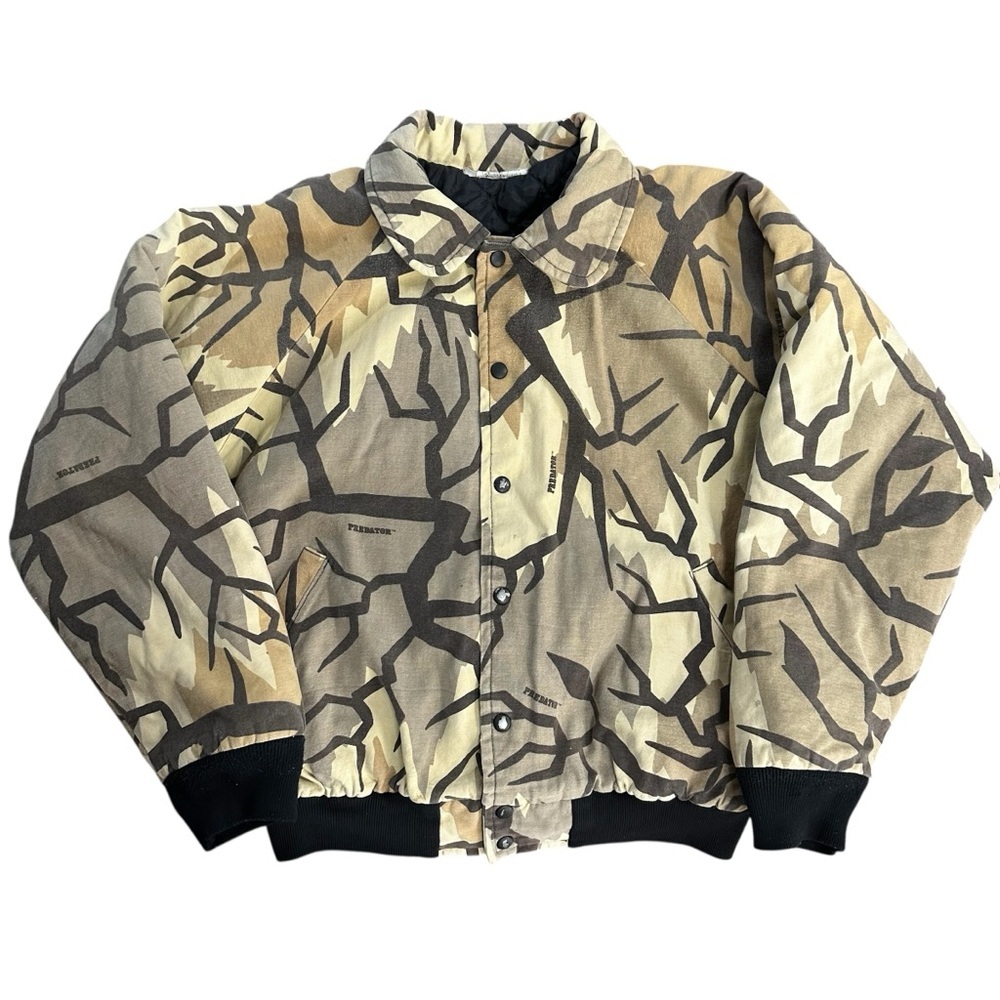 VTG 90s Predator Camouflage Deer Hunting Jacket Coat Size XL Camo MADE in USA
